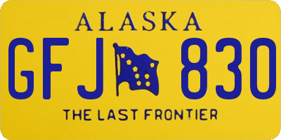 AK license plate GFJ830