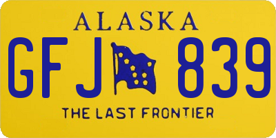 AK license plate GFJ839
