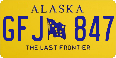 AK license plate GFJ847