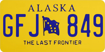 AK license plate GFJ849