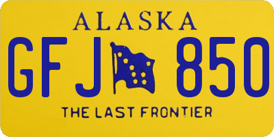 AK license plate GFJ850
