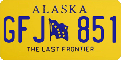 AK license plate GFJ851
