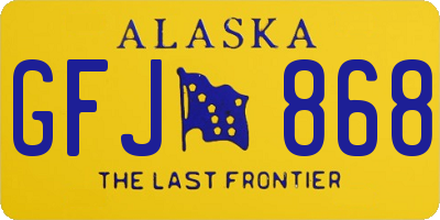 AK license plate GFJ868