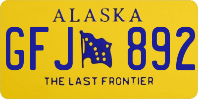 AK license plate GFJ892