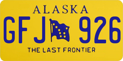 AK license plate GFJ926