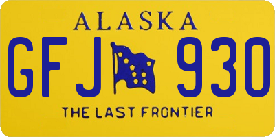 AK license plate GFJ930