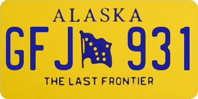 AK license plate GFJ931