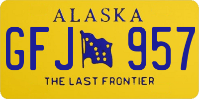 AK license plate GFJ957