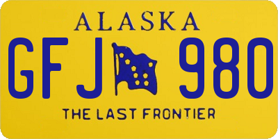 AK license plate GFJ980