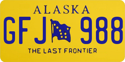 AK license plate GFJ988