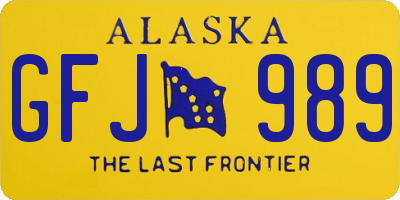 AK license plate GFJ989
