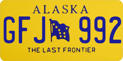 AK license plate GFJ992