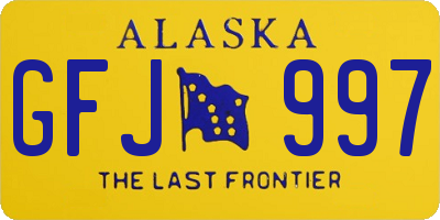 AK license plate GFJ997