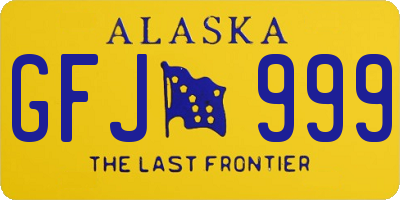 AK license plate GFJ999