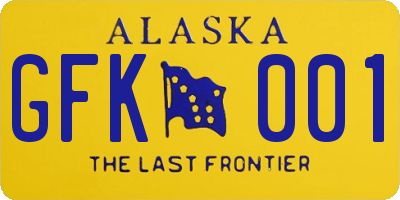 AK license plate GFK001