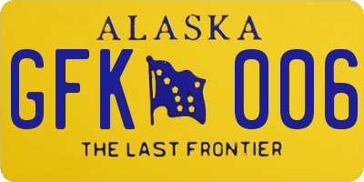 AK license plate GFK006