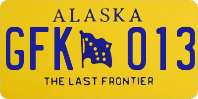 AK license plate GFK013