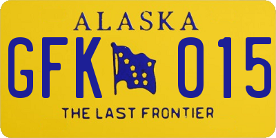 AK license plate GFK015