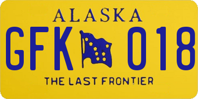 AK license plate GFK018