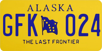 AK license plate GFK024