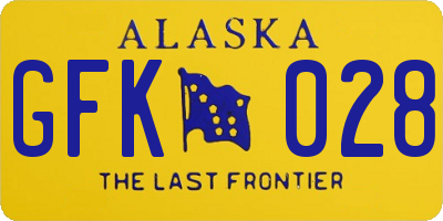 AK license plate GFK028