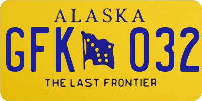 AK license plate GFK032