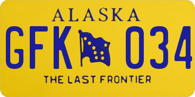 AK license plate GFK034