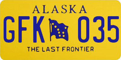 AK license plate GFK035