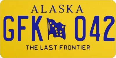 AK license plate GFK042