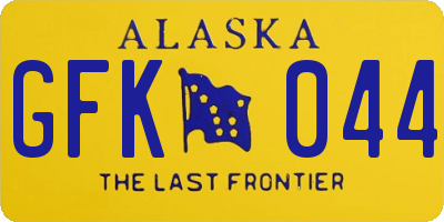 AK license plate GFK044