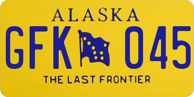 AK license plate GFK045