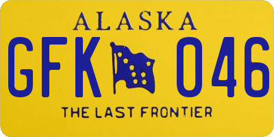 AK license plate GFK046