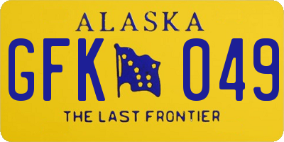 AK license plate GFK049