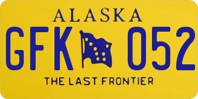 AK license plate GFK052
