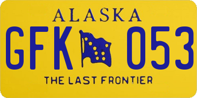 AK license plate GFK053