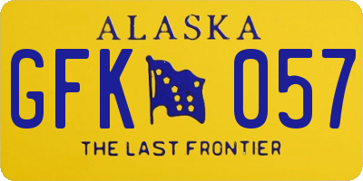 AK license plate GFK057