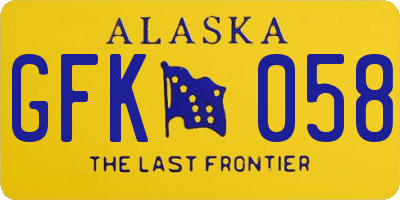 AK license plate GFK058