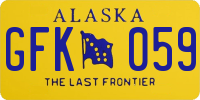 AK license plate GFK059