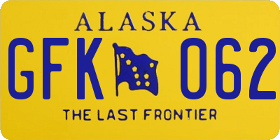 AK license plate GFK062