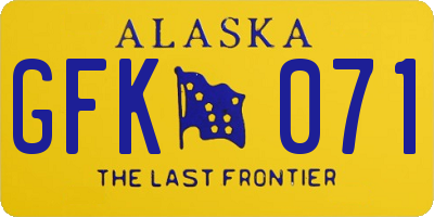 AK license plate GFK071