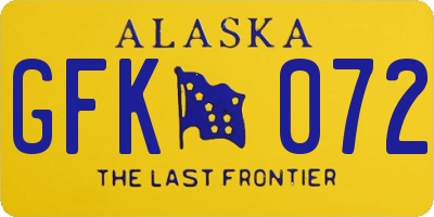 AK license plate GFK072