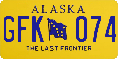 AK license plate GFK074