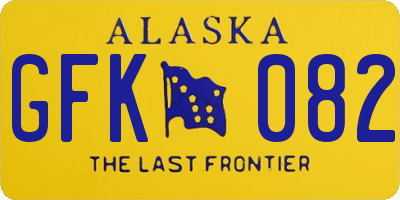 AK license plate GFK082