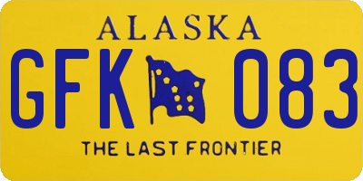AK license plate GFK083