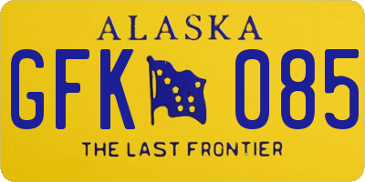 AK license plate GFK085