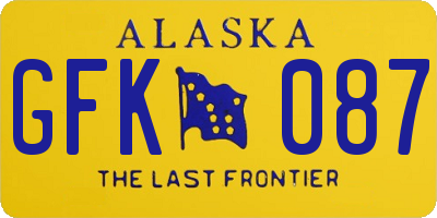 AK license plate GFK087
