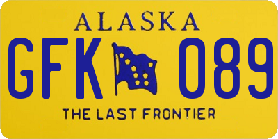 AK license plate GFK089