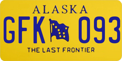 AK license plate GFK093