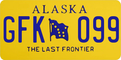 AK license plate GFK099
