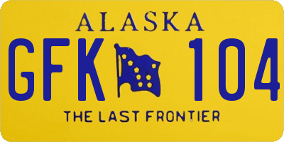 AK license plate GFK104